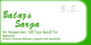 balazs sarga business card